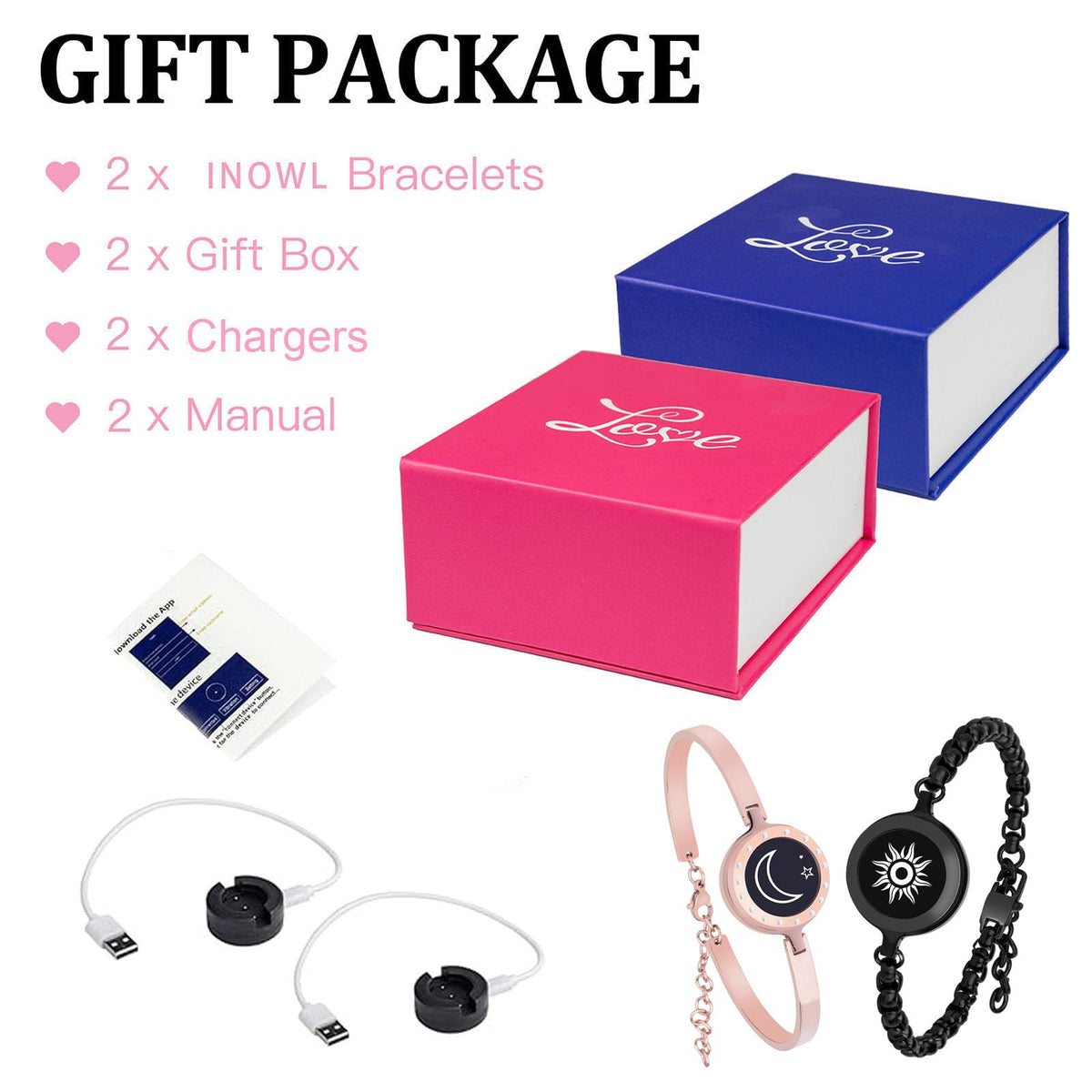 INOWL Long Distance Touch Bracelets Remote Intelligent Matching Couple Bracelets,Bracelets Jewelry new34 – full view, si