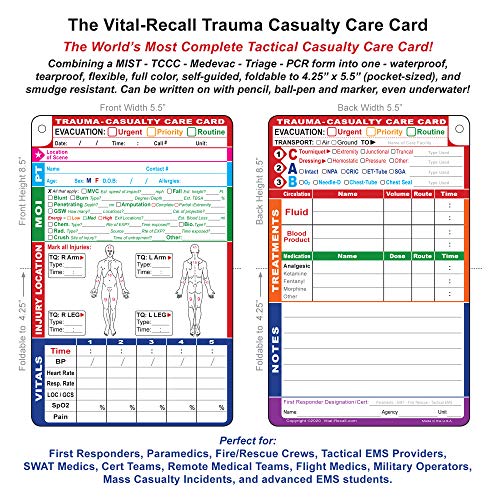 Trauma Casualty Care Card (TCCC) Package: (15 Pack) - Product Imagery