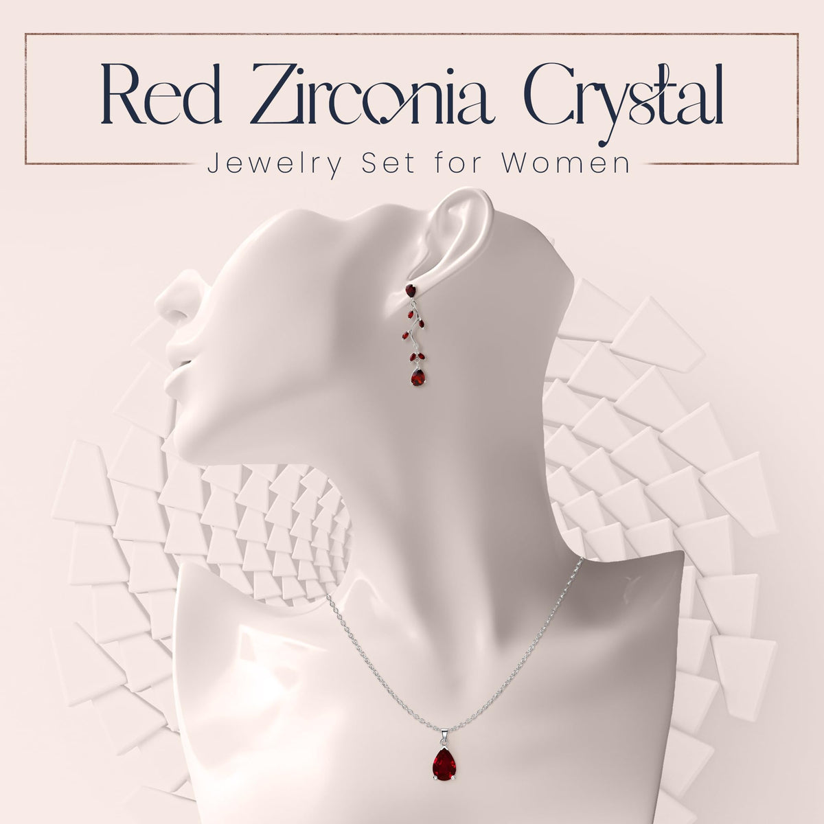 Crystalline Azuria Jewelry Sets Zirconia Crystals Teardrop Necklace and Earrings Set Costume Jewelry for Women Wedding P