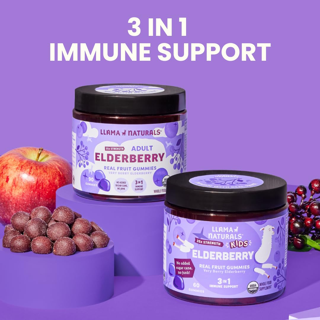 Llama Naturals Elderberry Gummies Adults 90ct