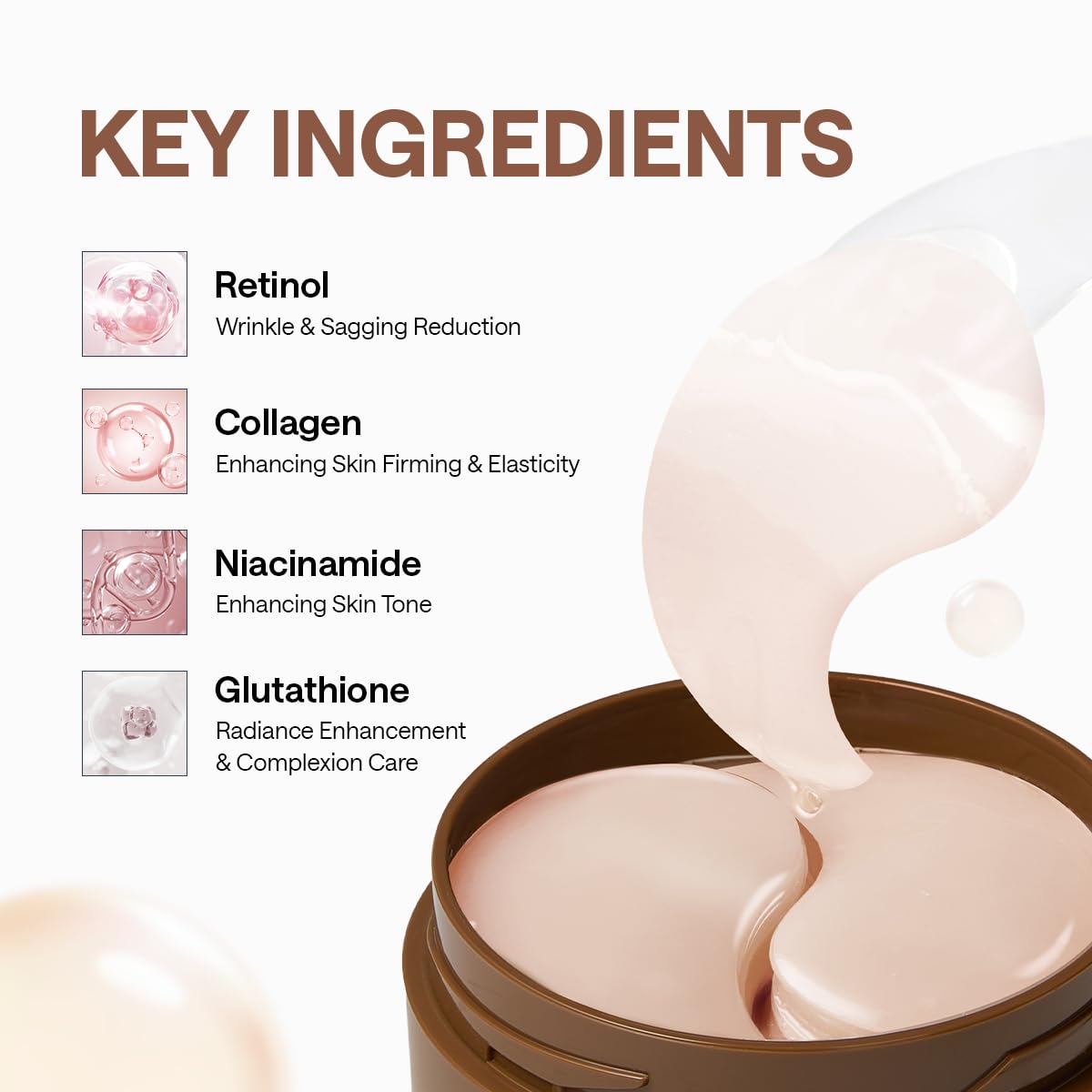 MEDIHEAL 95% Retinol & Collagen Under Eye Patches, Wrinkle Care (60 Count) – full view