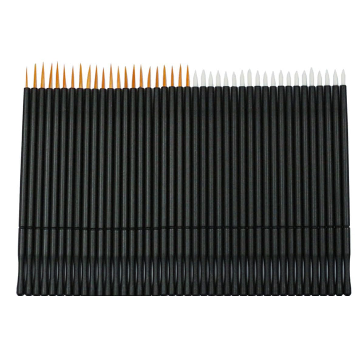 Set of 100 disposable cosmetic eyeliner brushes with thin nylon tips, ideal for precise makeup application by WOFASHPURET.