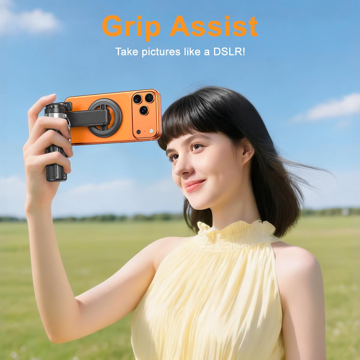 XO Upgrated 5-in-1 Magnetic Selfie Stick with Remote for Cell Phone 360° Rotation.Can Transforms into Mini Tripod/Camera