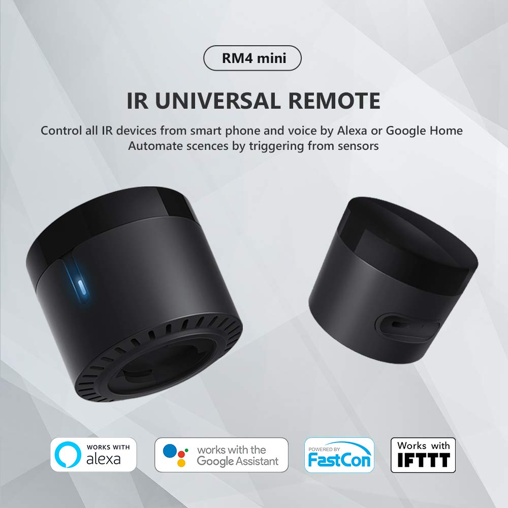 BroadLink RM4 Mini IR Universal Remote Control (2.4 GHz Wi-Fi Only), Smart Home Automation Wi-Fi Infrared Blaster for TV