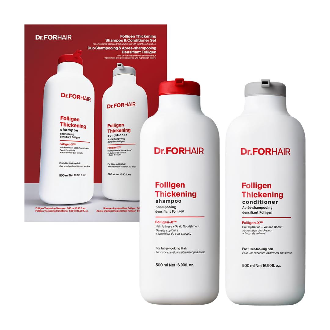 Dr.FORHAIR Folligen Thickening Shampoo & Conditioner Set 16.9 fl oz *2 – product photo (Shampoo &amp; Conditioner Sets)