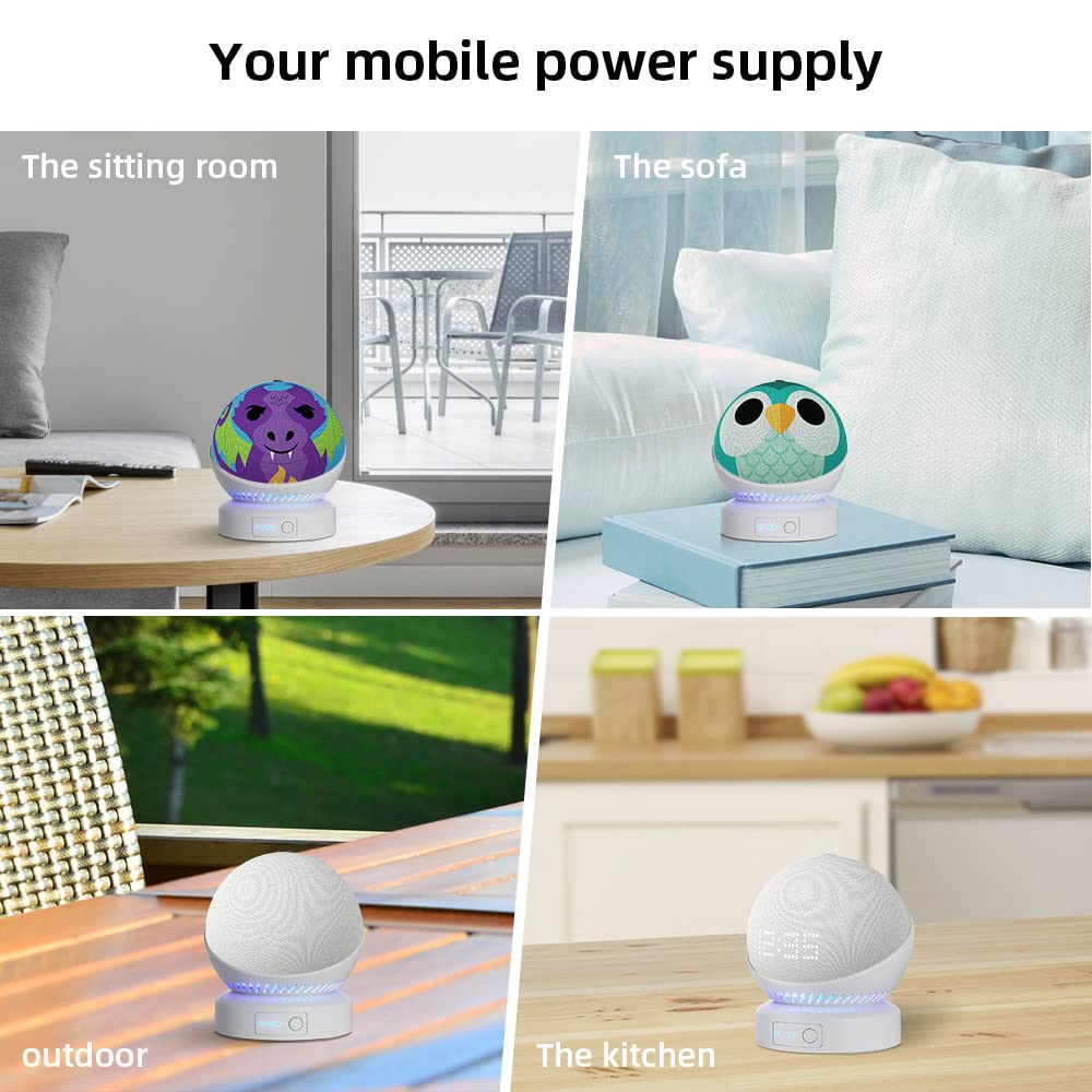 Liboer Battery Base for Echo dot 5th Generation Portable Echo Dot 4th Generation and Homepod Mini Battery Stand Accessor