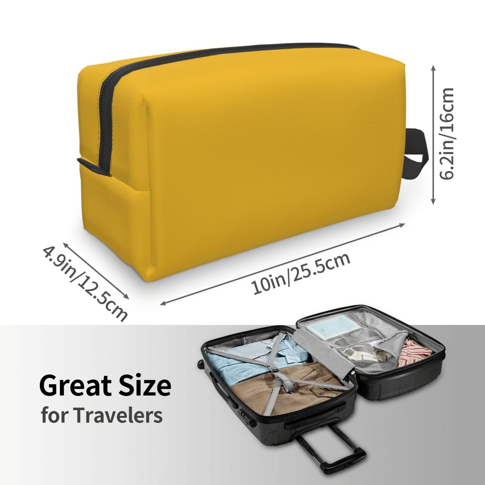 SXZVVBN gold travel toiletry bag made of durable Oxford cloth, large capacity cosmetic case for makeup and toiletries.