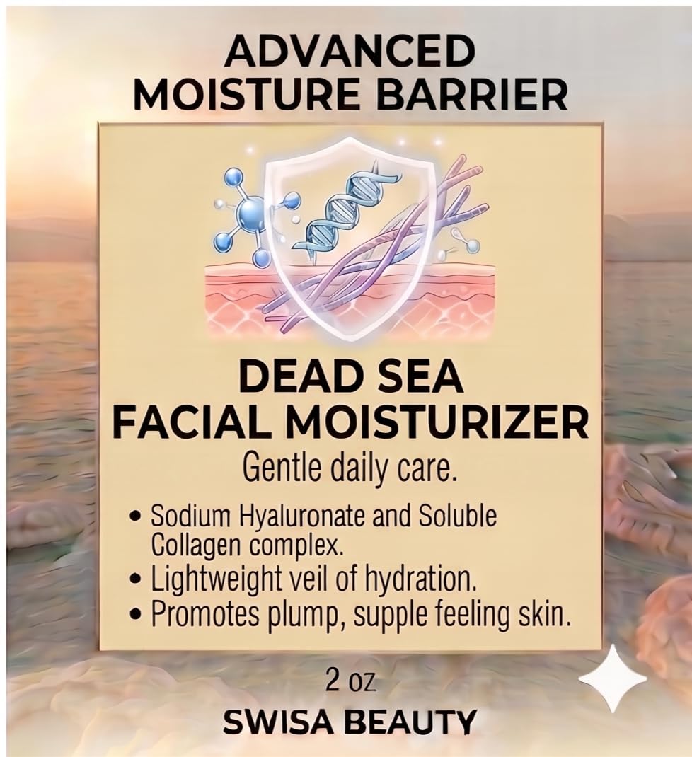 Swisa Beauty Dead Sea Facial Moisturizer – Daily Mineral Hydrator & Conditioning Cream to Soften & Nourish the Skin with