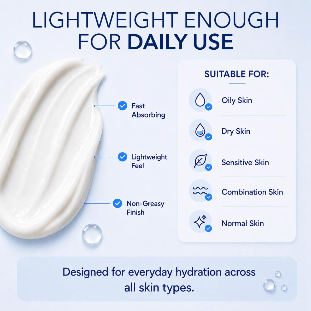 HAVEN SKIN Daily Face Moisturizer in a jar, suitable for sensitive, oily, and dry skin, with a smooth creamy texture.