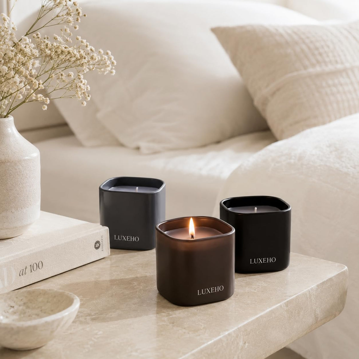 Luxury Scented Candle Gift Set, 3-Pack Soy Candles for Home by LUXEHO – product photo (Candle Sets)