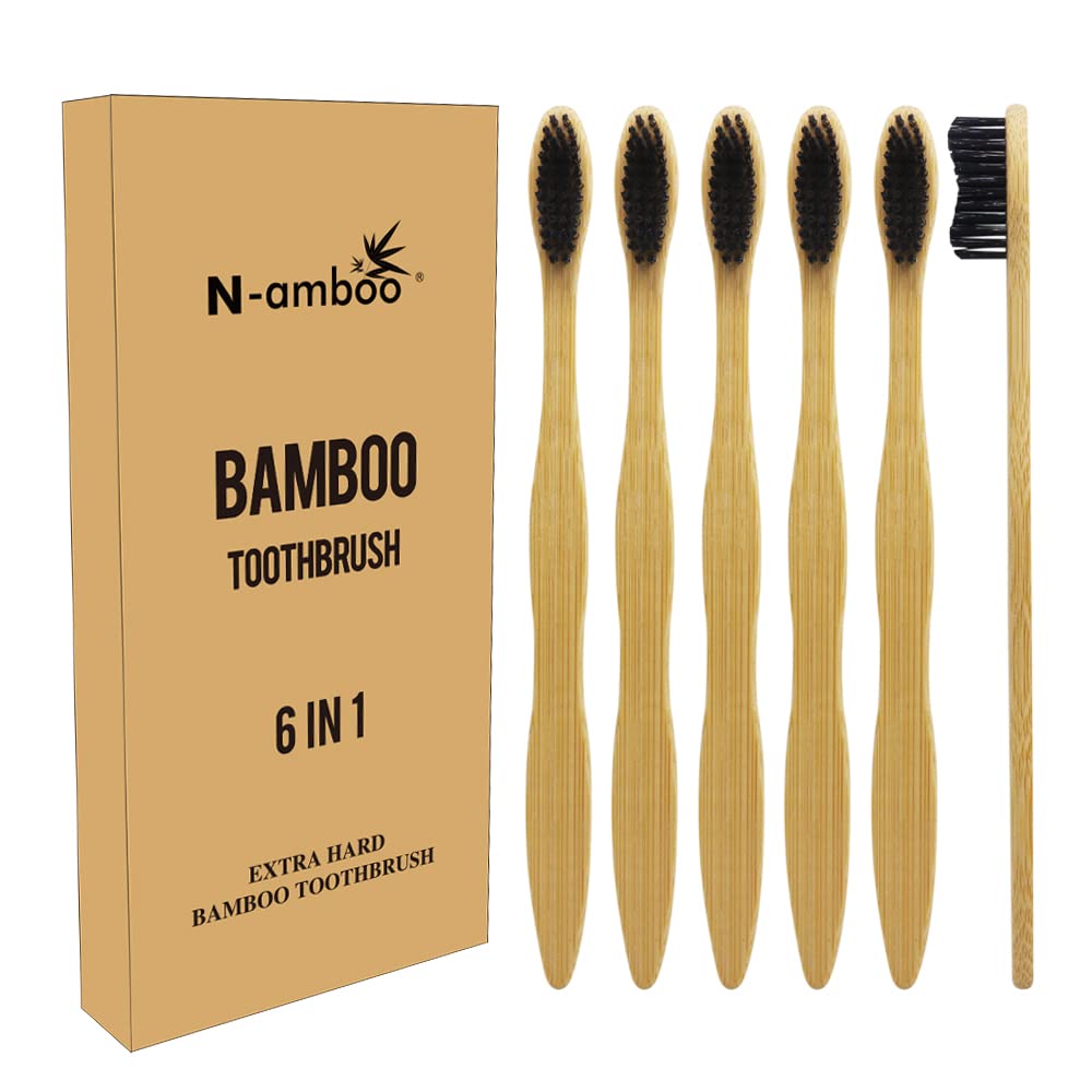 Hard Toothbrush Bamboo Toothbrush for Adult Manual Toothbrsuh - Product Imagery