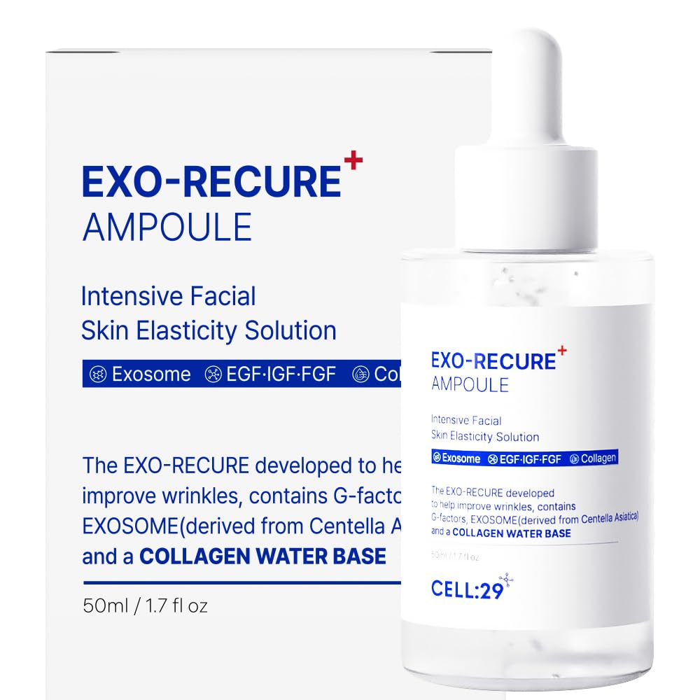 CELL29 Exo-Recure Ampoule Exosome 10,000 PPM Collagen Water Fast Absorption Deep Hydration Rejuvenation Anti-Aging Glass