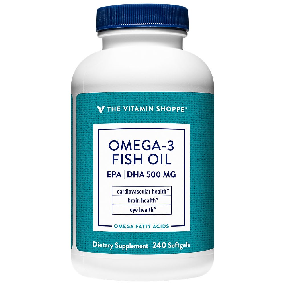 The Vitamin Shoppe Brand Omega 3 Fish Oil 1000 MG, Unflavored, - Product Imagery
