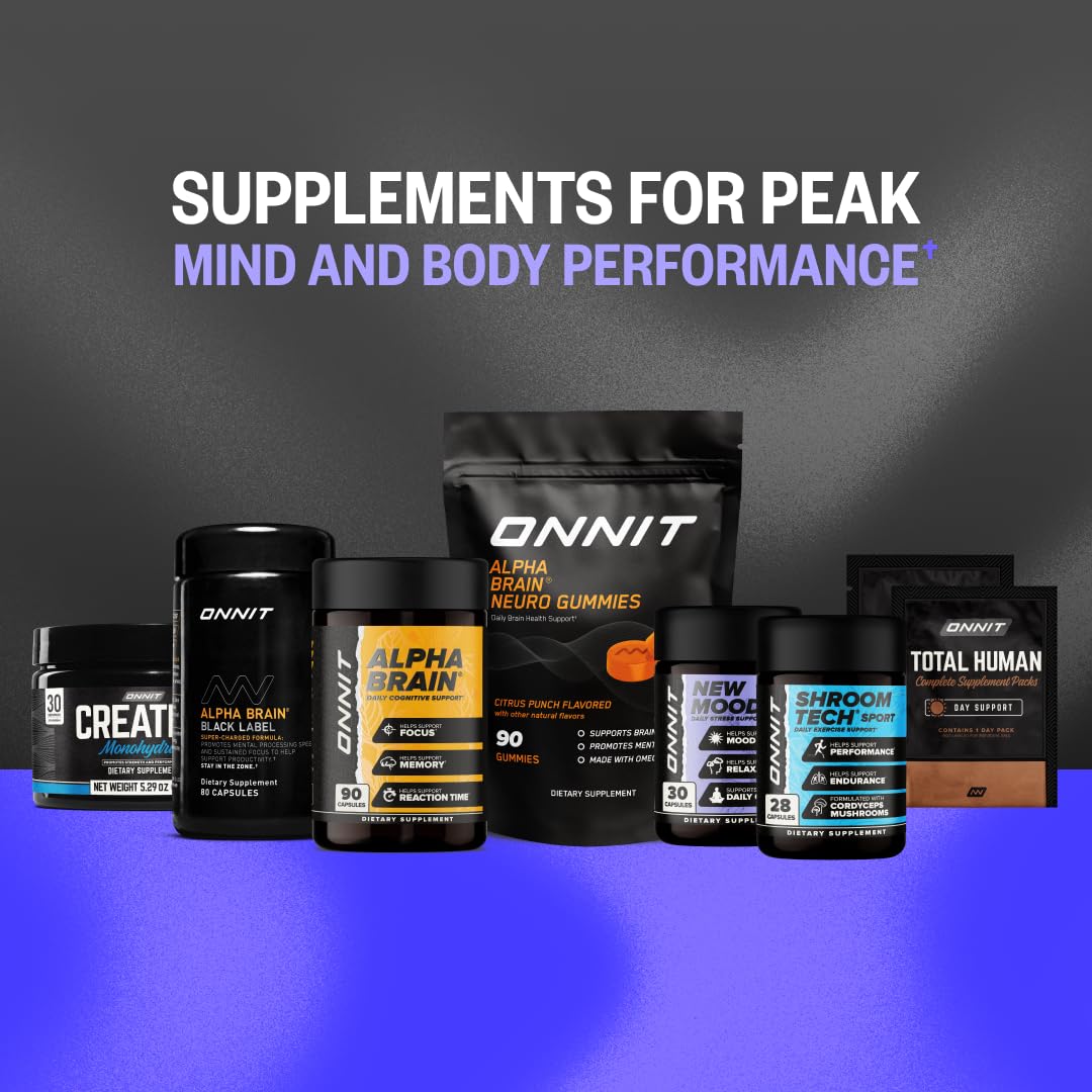 ONNIT New Mood Stress & Sleep Support Supplement with 5-HTP, 60 Count