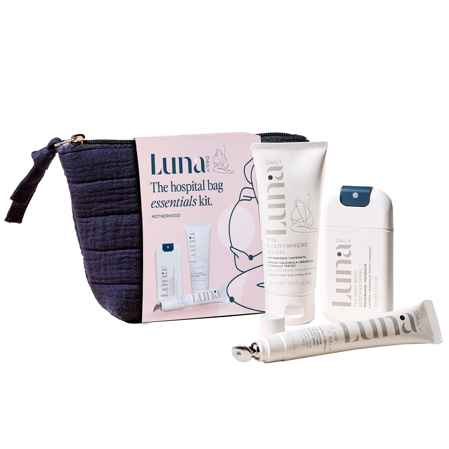 Luna Daily Hospital Bag Essentials Kit, Pregnancy & Postpartum - Product Imagery