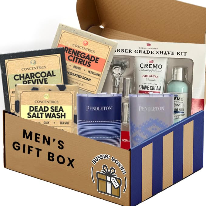 Gift Box for Men with Premium Shaving Kit Stainless Steel - Bussin Boxes Official Imagery - 1