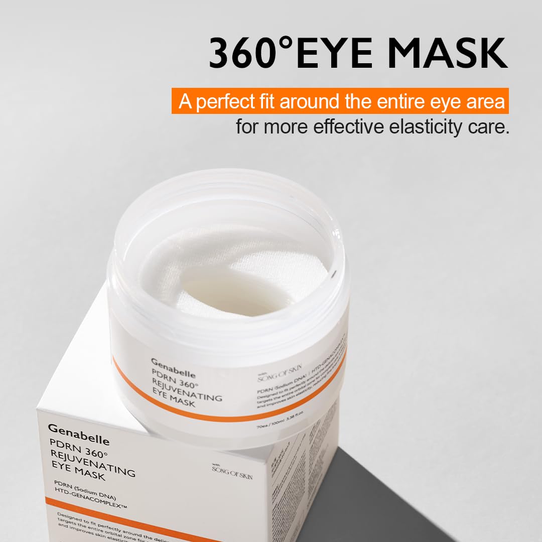 Genabelle PDRN 360° Rejuvenating Eye Mask – Full Eye Area Eye Patches for Hydration, Firming & Elasticity with PDRN & Pe