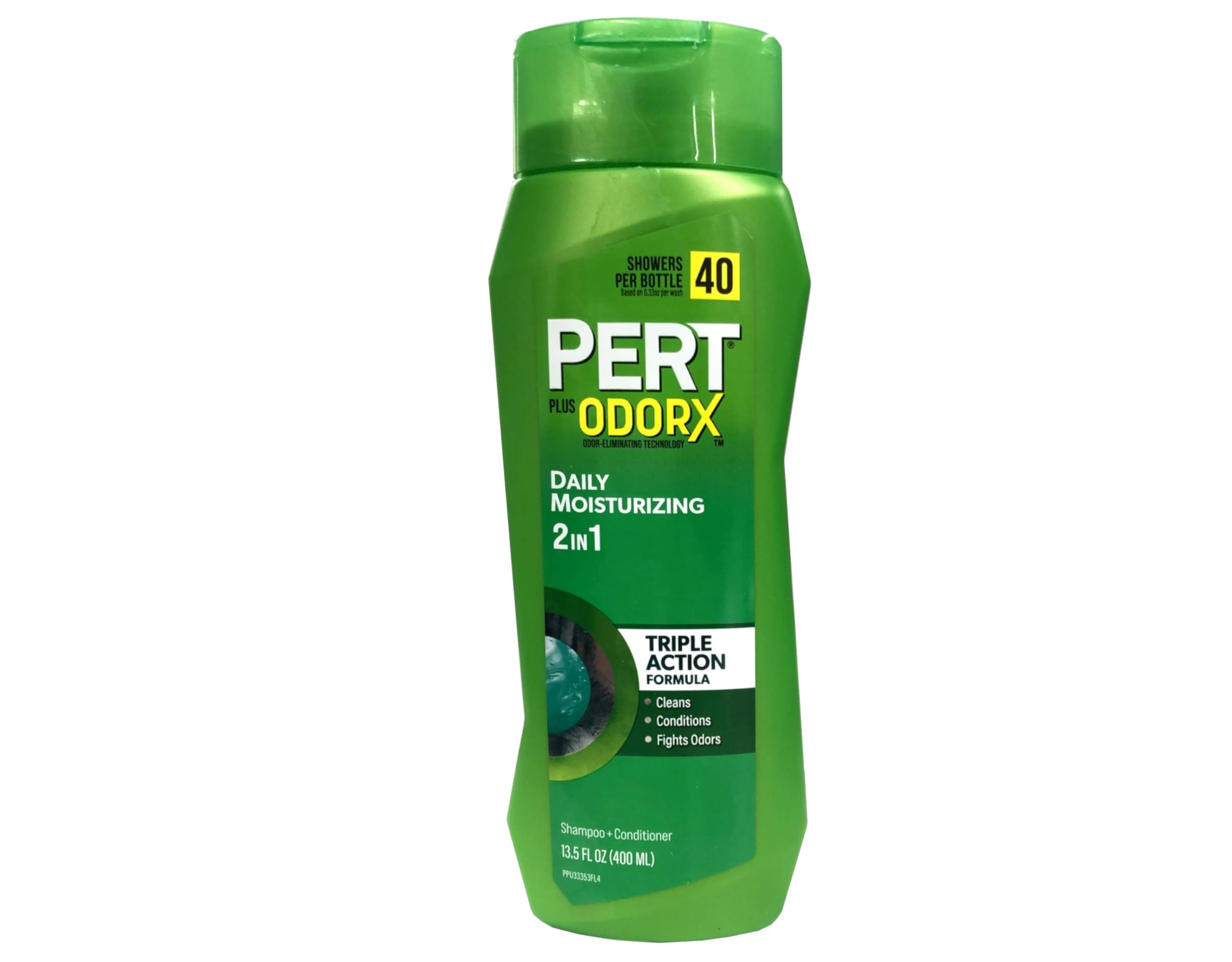 Pert OdorX 2-in-1 shampoo and conditioner 13.5 oz bottles, 6-pack, for clean, fresh hair and scalp.