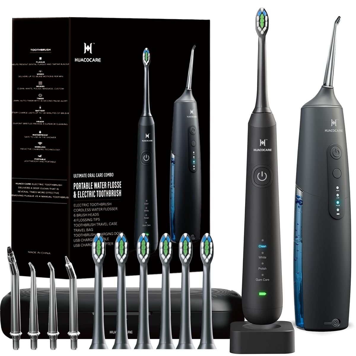 2-1 Oral Clean Kit- Water Dental flosser & Electric Toothbrush - Product Imagery