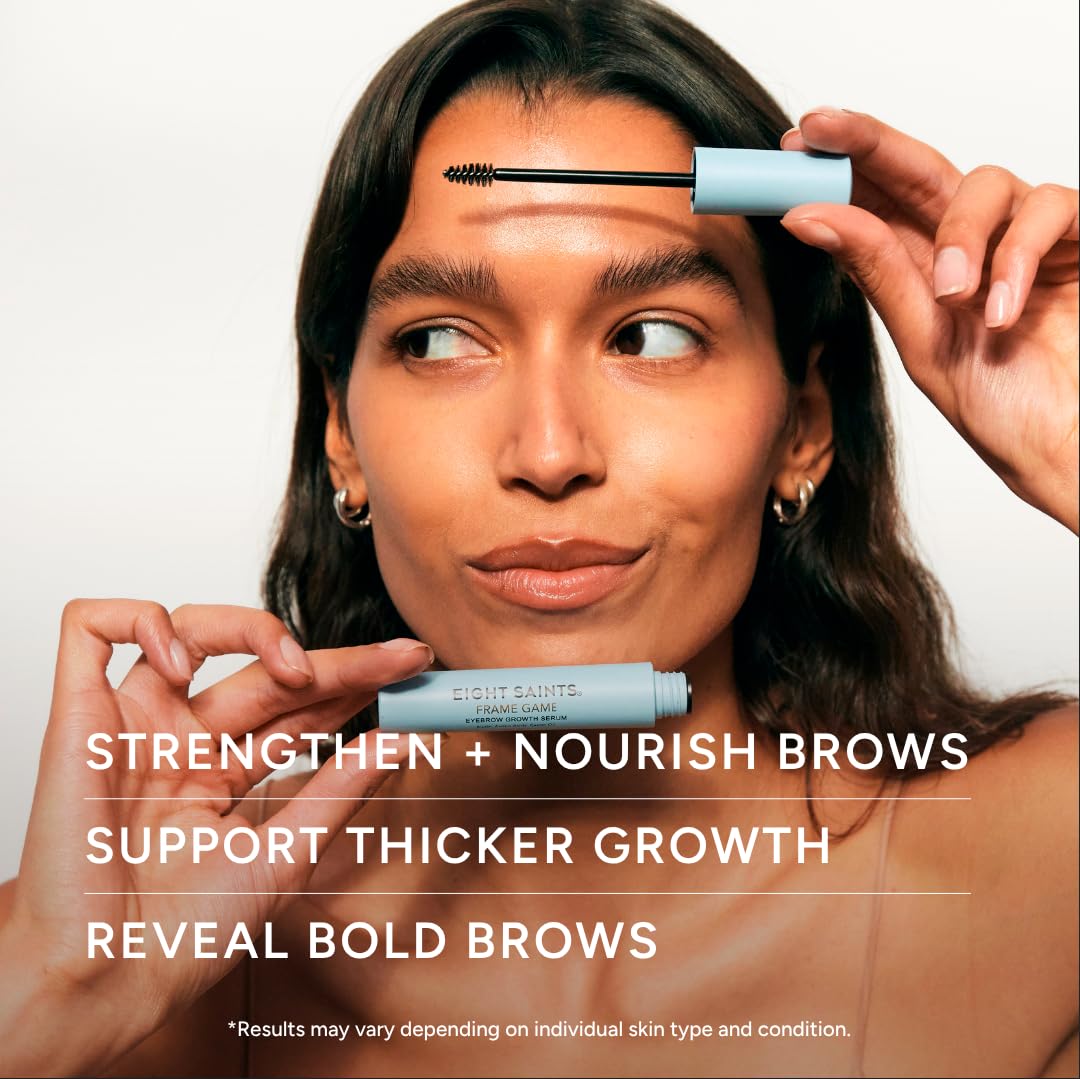 Eight Saints Frame Game Eyebrow Growth Serum for Thicker, Fuller Brows, with Biotin, Amino Acids, and Castor Oil, Brow E