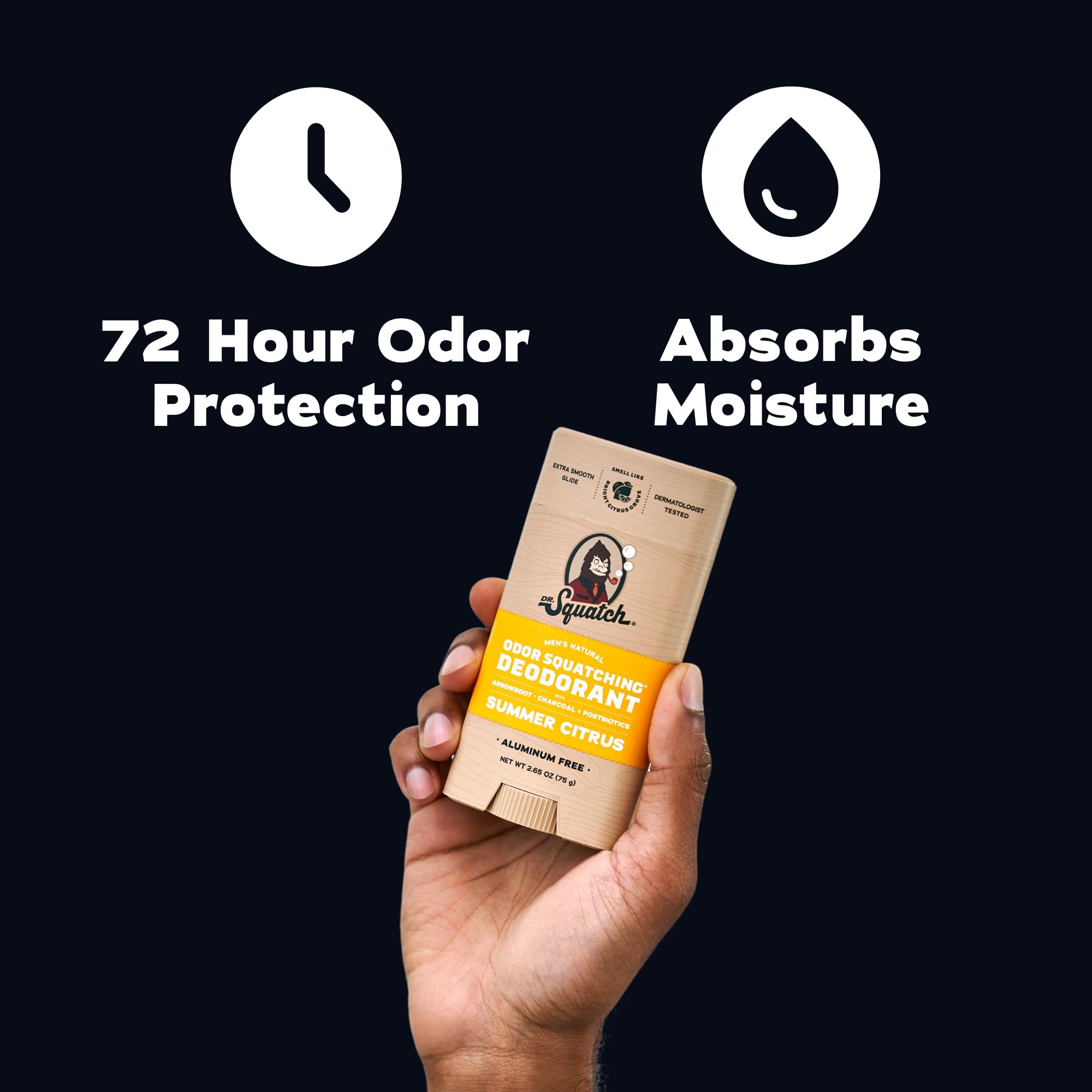 Dr. Squatch natural deodorant for men in a 2-pack, featuring eco-friendly body deodorant sticks with fresh scent and masculine packaging.