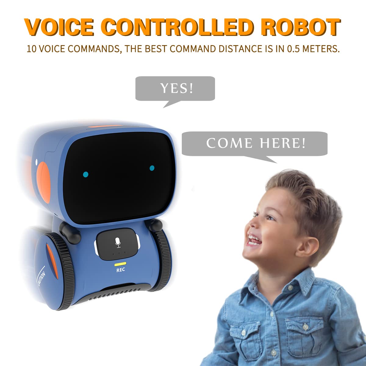 98K Kids Robot Toys for Girls and Boys, Touch and Voice Control Robots – packaging and label