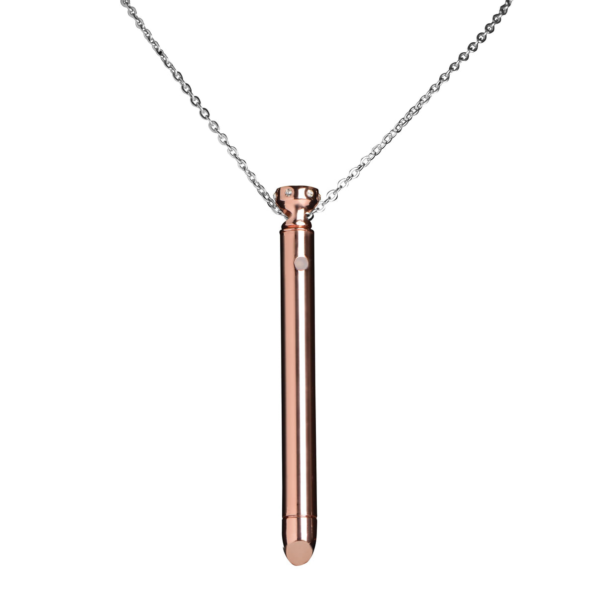 XR PLAY HARD. Charmed Silver 7X Vibrating Y Necklace for Women, Sexy Silver Bar Pendant with Chain Necklace, Rechargeabl