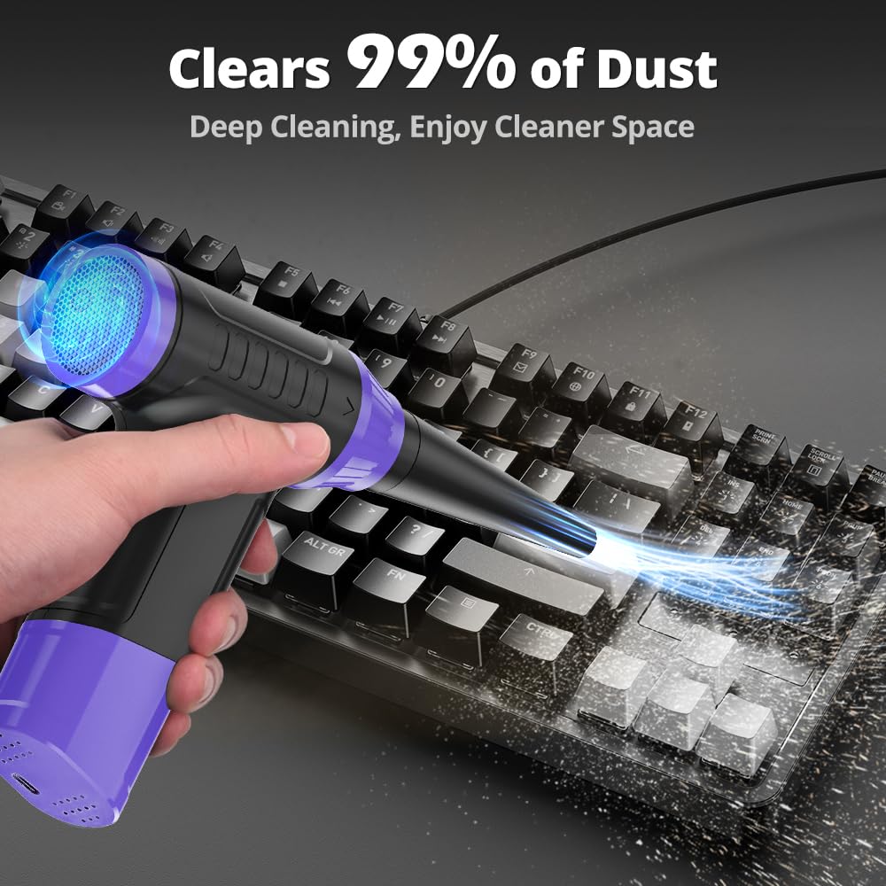 Anraye Compressed Air Duster Keyboard Cleaner, Electric Air Blower (Purple) – close-up detail