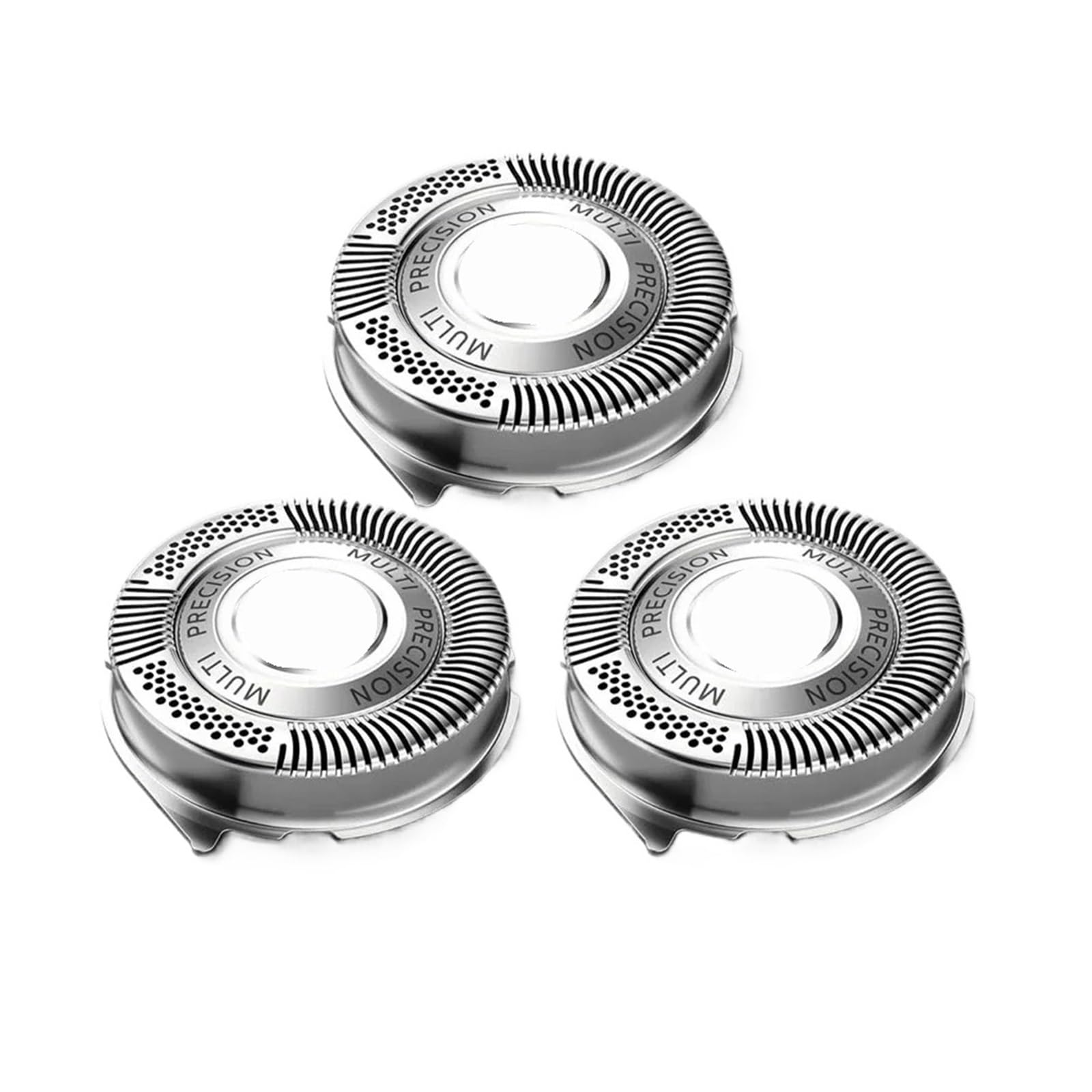 Three TEGRHSNB23E Razor Blade Head SH50 replacements compatible with Philips Norelco Series 5000 shavers, AquaTouch and PowerTouch models.