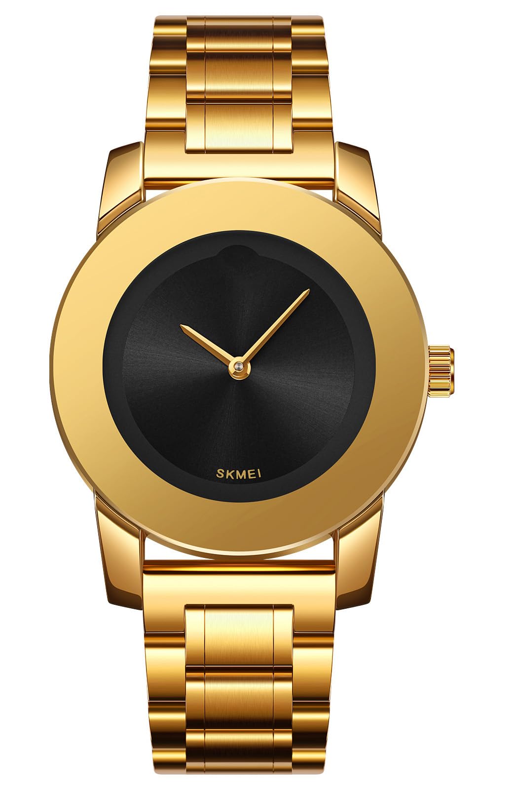 Gosasa Unisex Stainless Steel Quartz Watch, Diamond Accents – Gold
