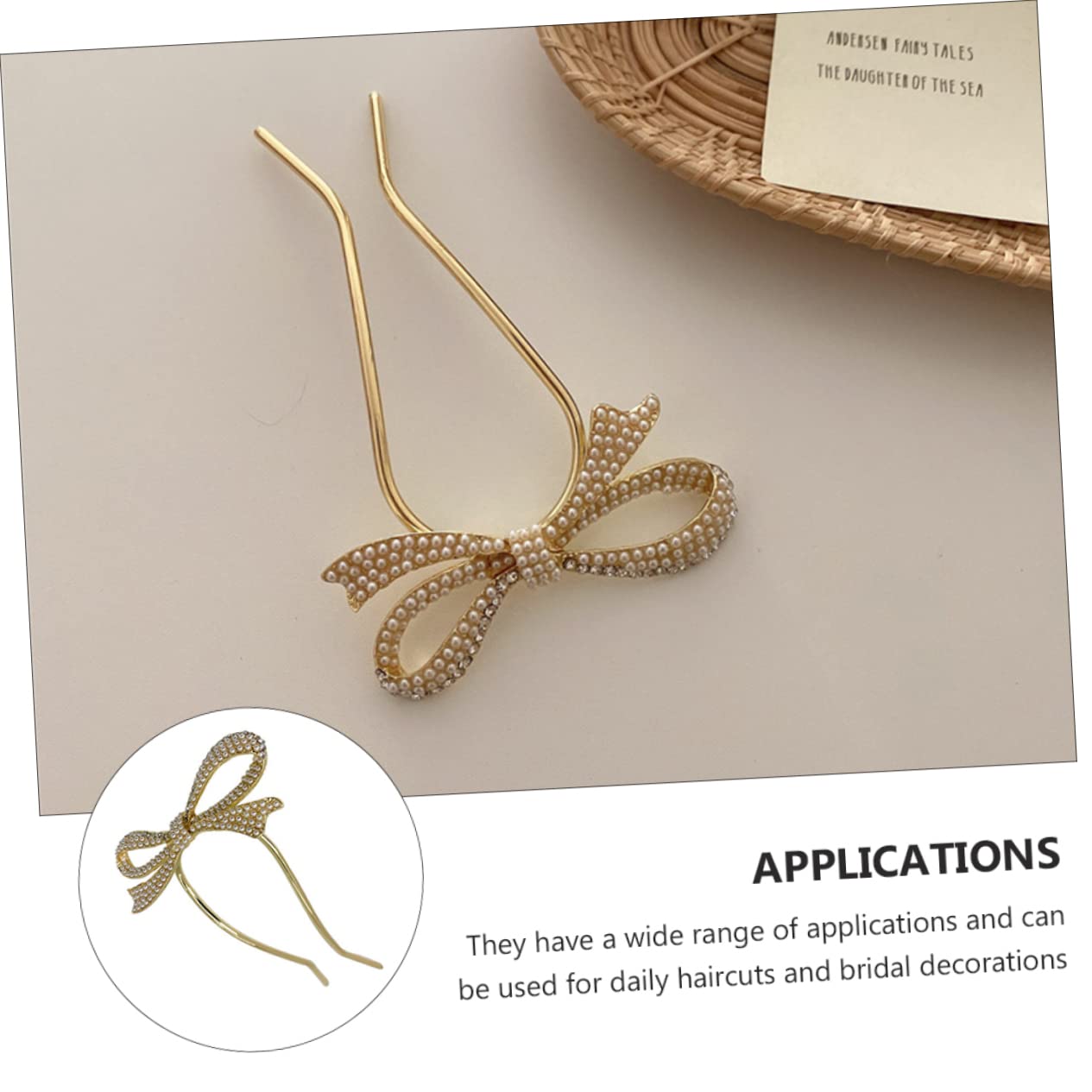 Happyyami Delicate Pearl Bridal Hairpin with Bow Design Elegant Wedding Hair Accessory for Women Construction for Special Occasions and Cultural Celebrations