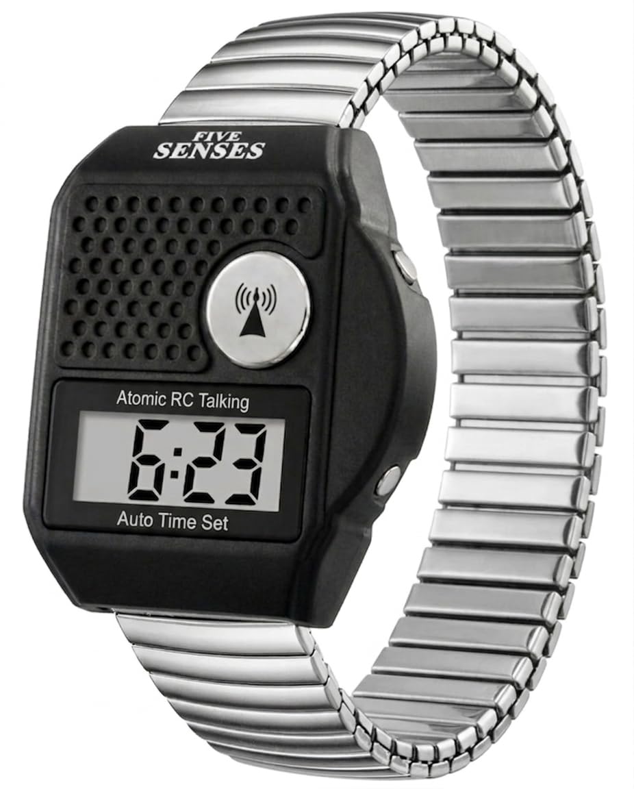 FIVE SENSES - English Atomic Talking Watch, Easy to use for Seniors Blind Men Women, Loud Talking Watch with Sound for V