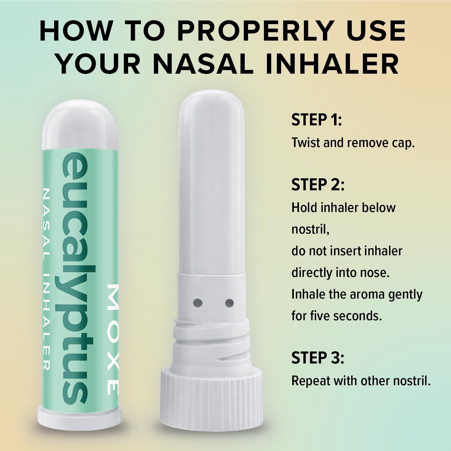 MOXĒ Eucalyptus Nasal Inhaler 3-Pack | Sinus Relief