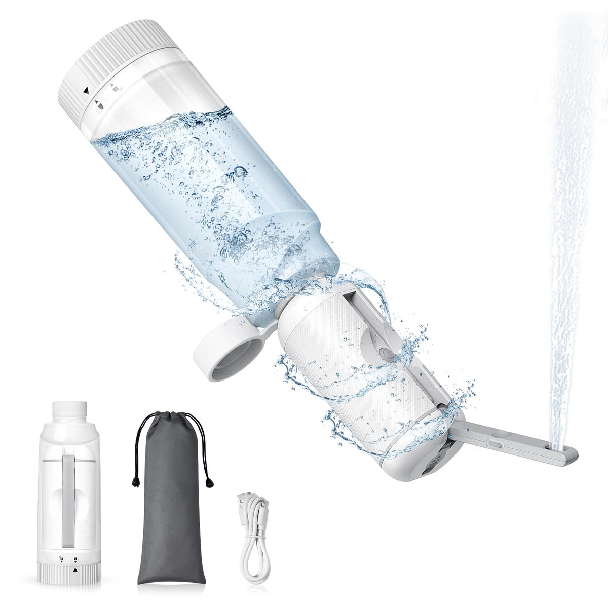 SPACEREST Portable Bidet for Travel with 360ml Bottle – White, pc