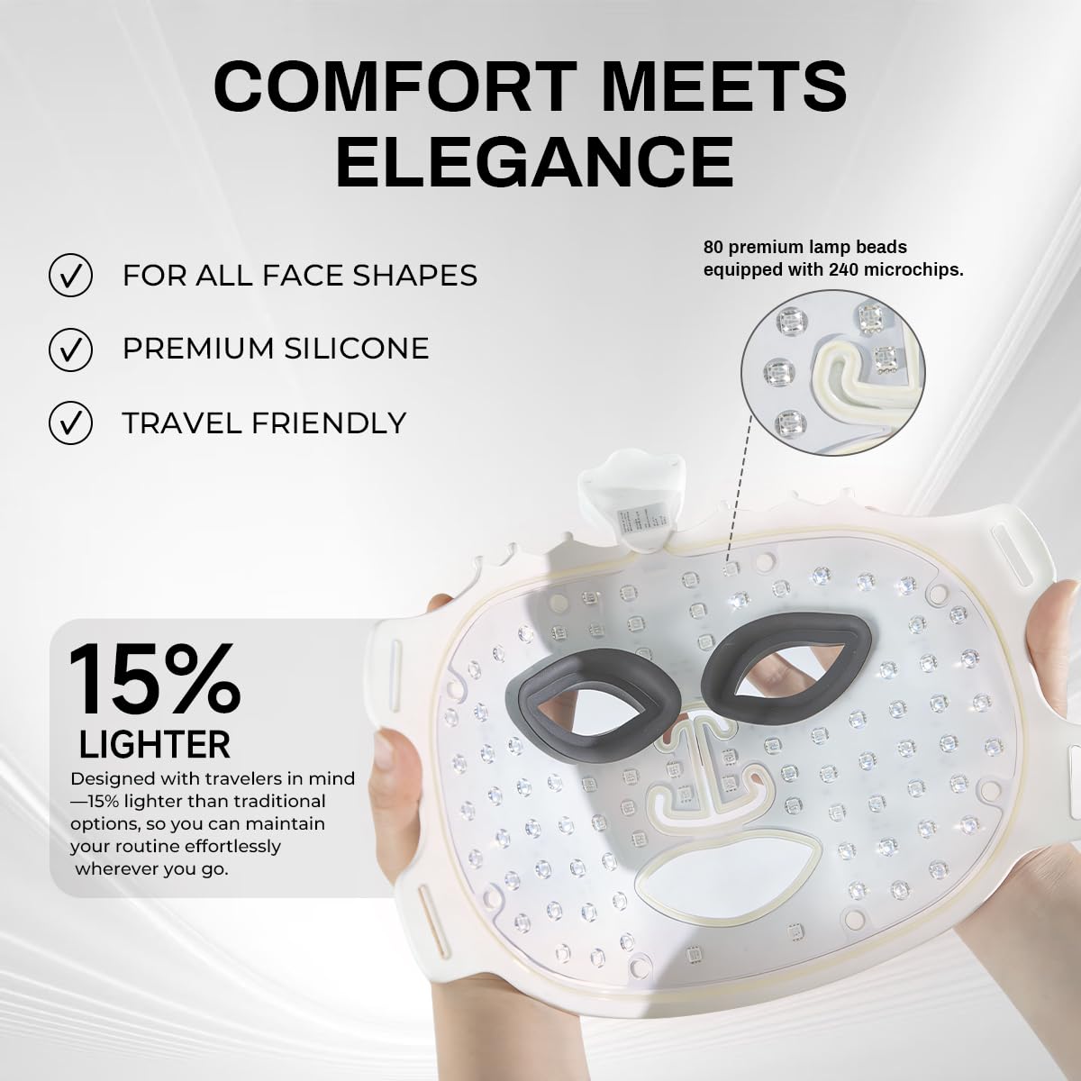skifir Wireless Photoelectric Beauty Red Light Mask Sustainable, Rechargeable and Ergonomic Design for Home & Travel – a