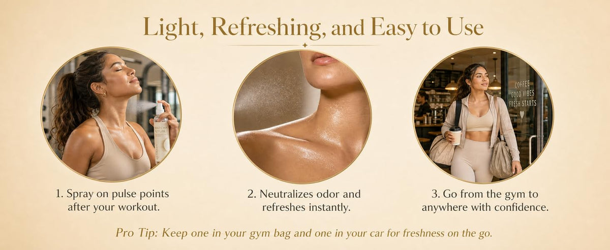 Refinada Matcha Ritual Post Workout Body Mist for Women | Odor Neutralizing Spray & Gym Essential | Clean Beauty Alcohol