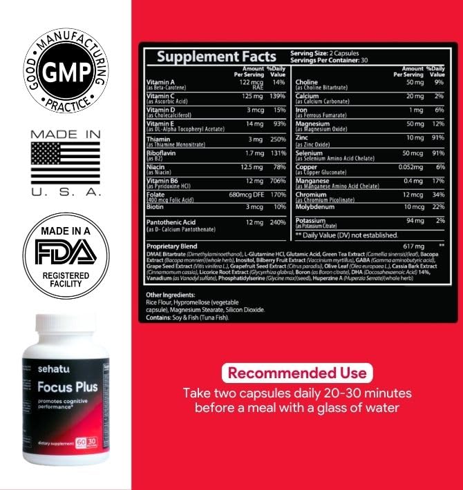 Focus Plus Cognitive Performance Enhancer | with N-Acetyl - Product Imagery