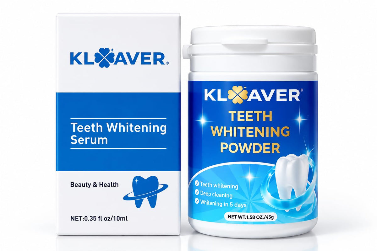 Kloaver Bright Boost Bundle (Teeth Whitening Serum and Powder)