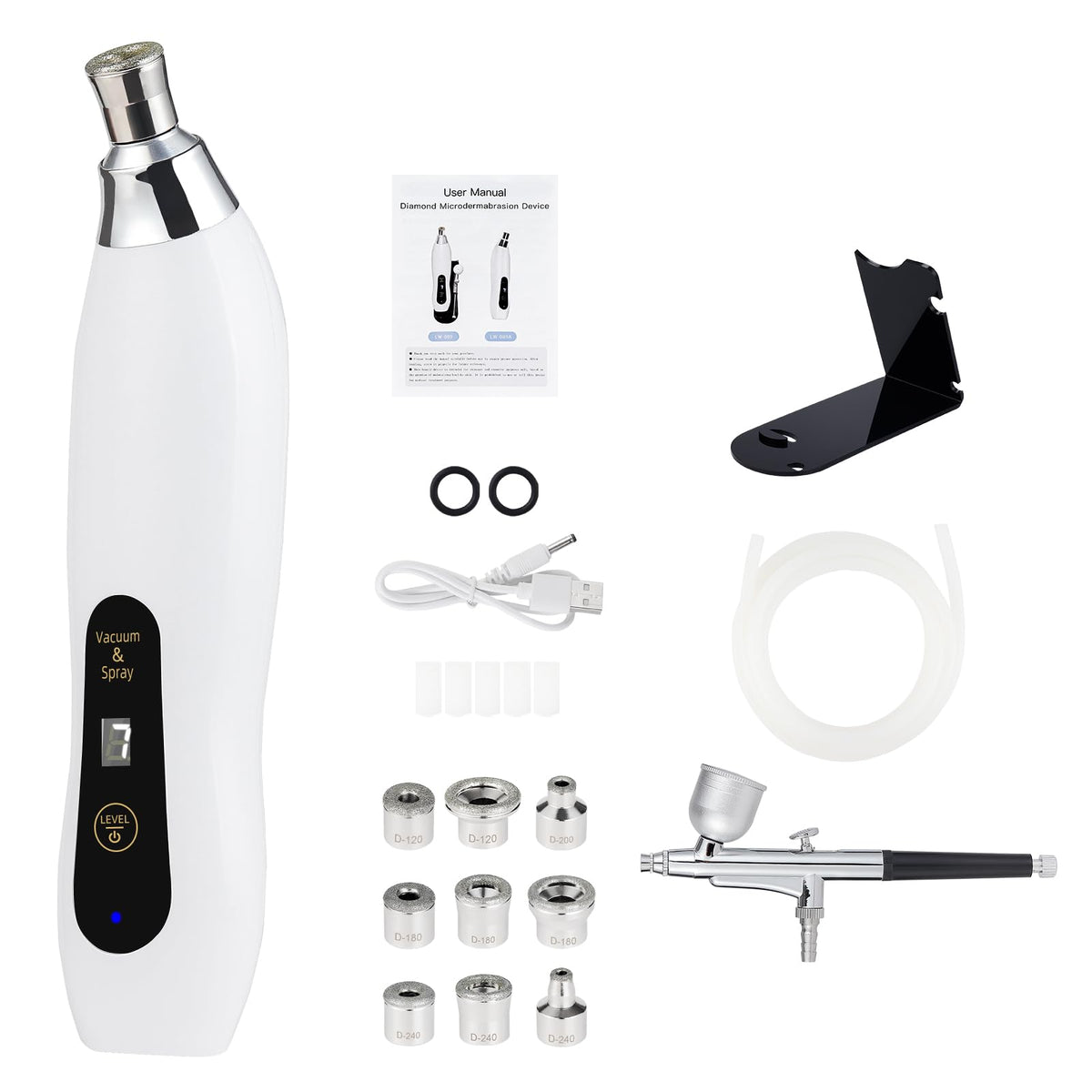 IeBilif Microdermabrasion Machine, 7 Suction Modes with 9 Diamond Tips and Airbrush – product photo (Microdermabrasion)