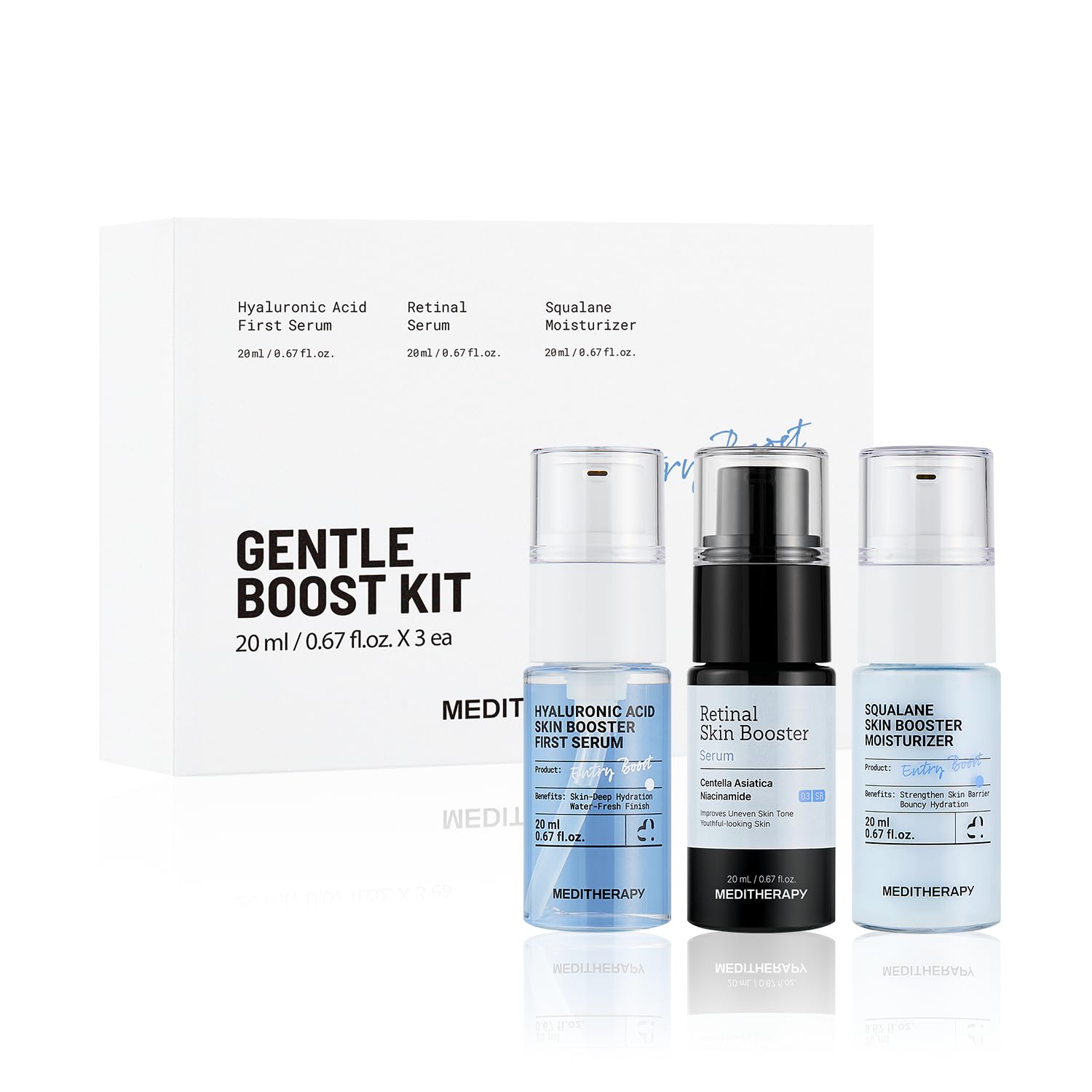 MEDITHERAPY Gentle Boost Kit – Korean Skin Care Set with Retinal - Product Imagery