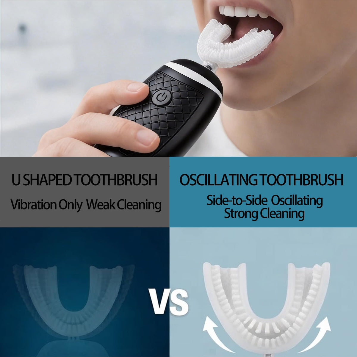 U Shaped Oscillating Ultrasonic Electric Toothbrush for - Magentak Official Imagery - 5