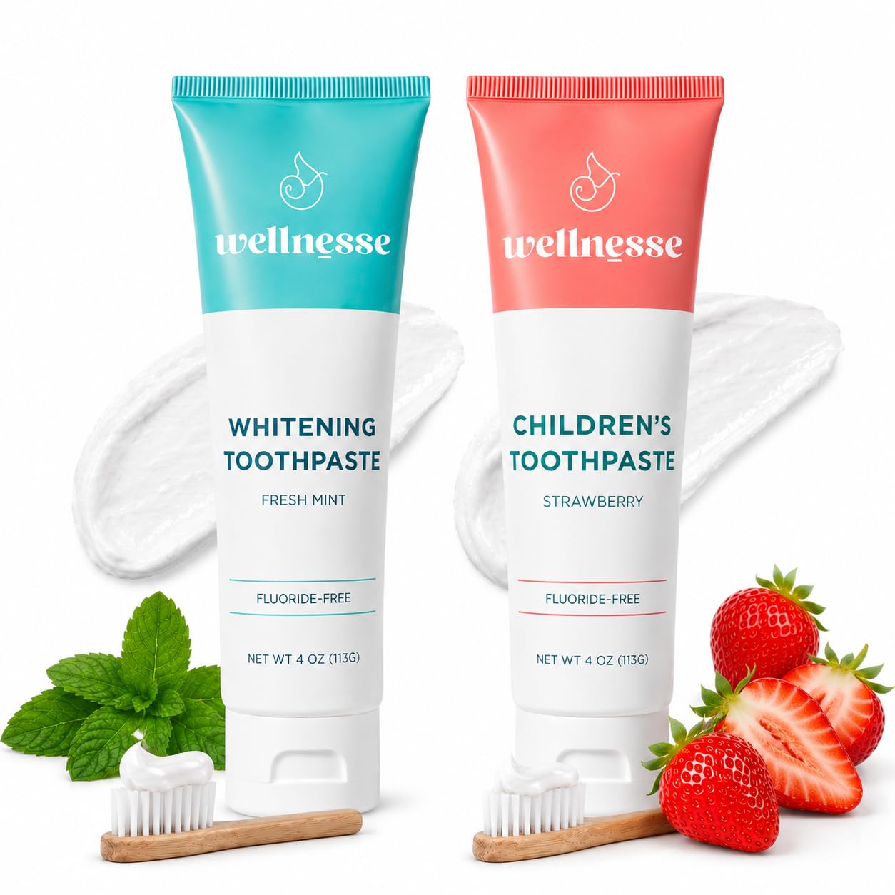 Hydroxyapatite Toothpaste, Whitening, Fluoride Free, Mint + - Product Imagery