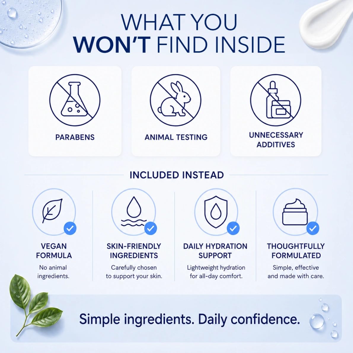 HAVEN SKIN Daily Face Moisturizer in a white jar, suitable for sensitive, oily, and dry skin, with a smooth, creamy texture.
