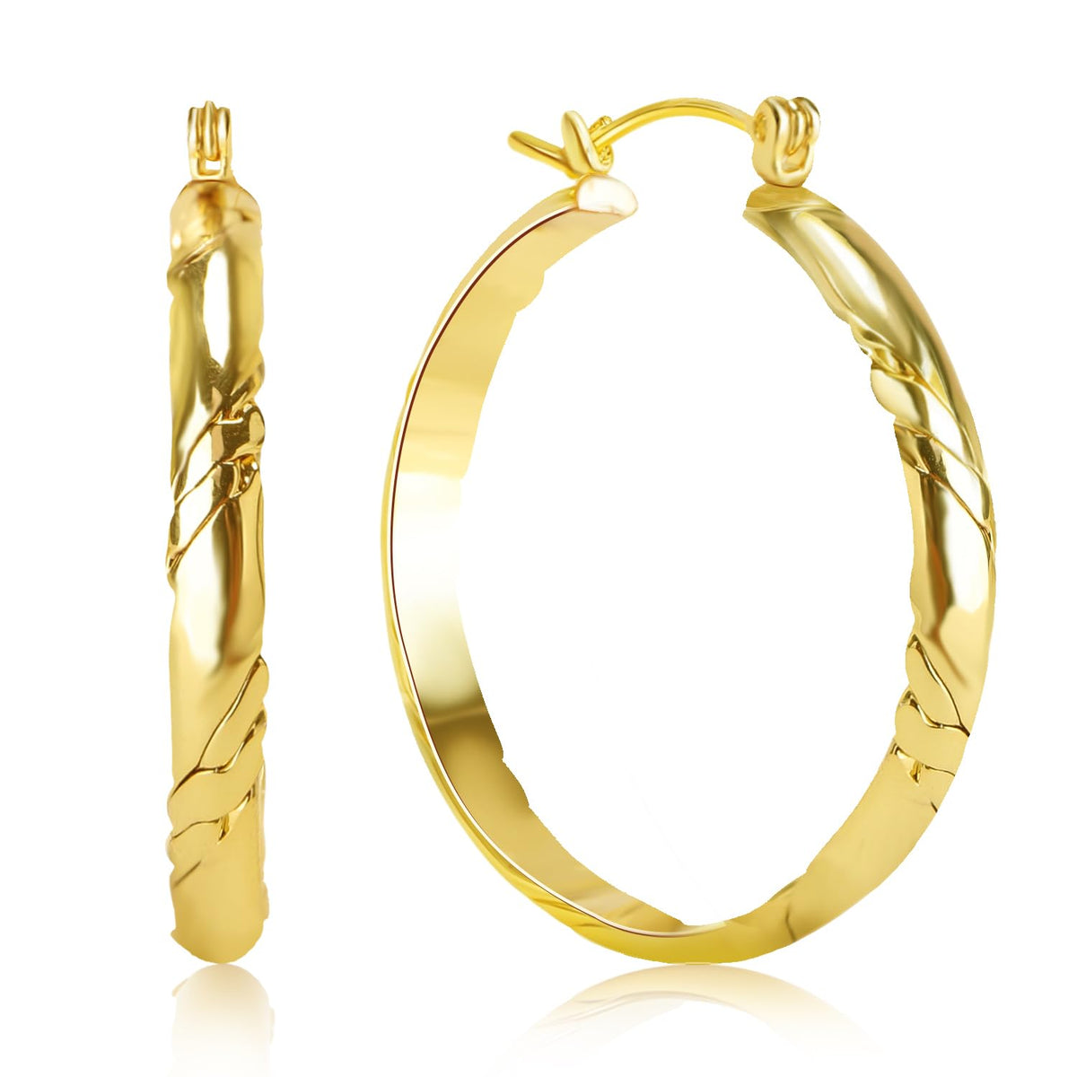 14K Gold Earrings for Women Trendy Lightweight Gold Hoops - Ongerek Official Imagery - 2