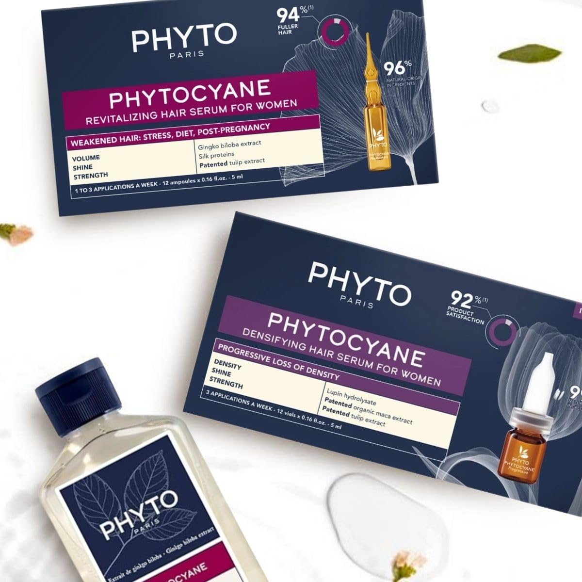 PHYTO PHYTOCYANE Women Invigorating Shampoo, Fortifying Densifying Treatment Shampoo, 8.45 fl.oz..