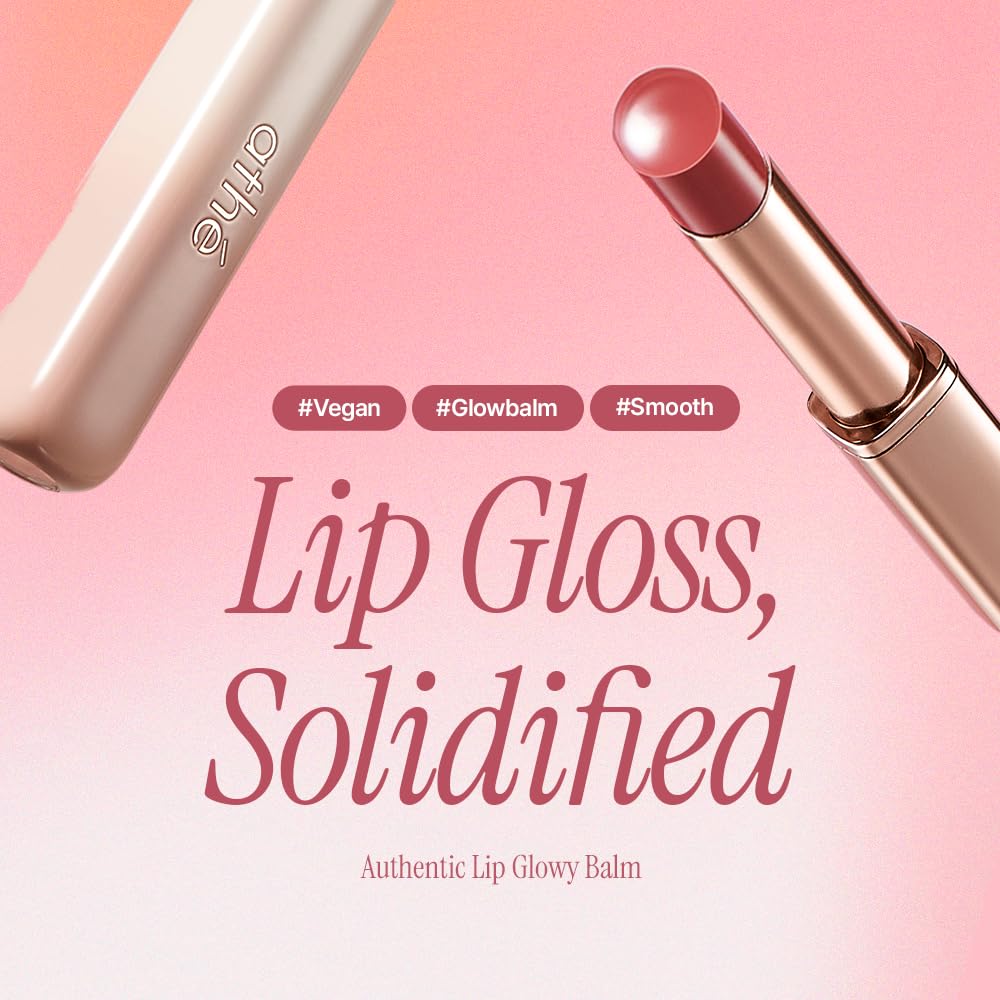 ath&eacute; athé Glowy Lip Balm | Ceramide + Snow Mushroom | Dry Sensitive Lips – packaging and label