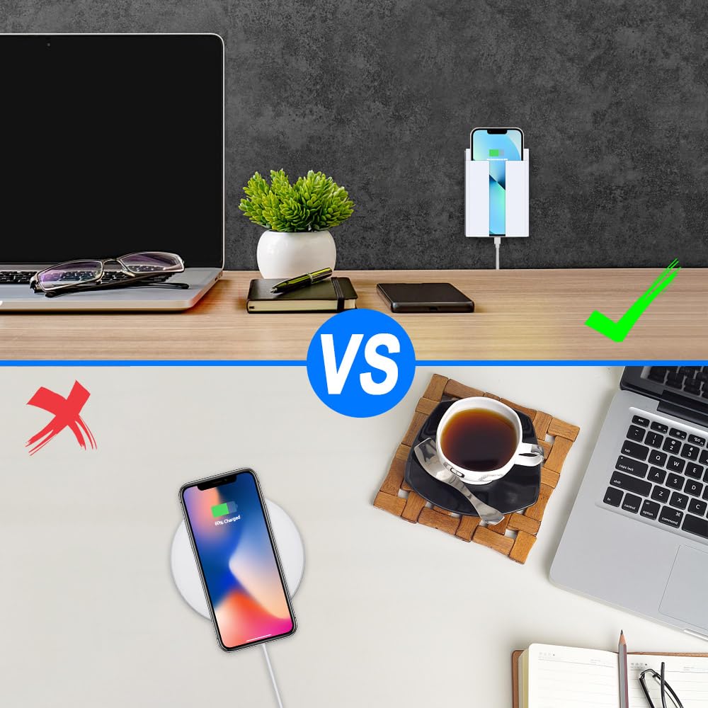 LANBON P2 Wireless Charger Wall Mounted,Wireless Phone Charger for Bedside/Desk/Garage/Kitchen,15W Fast Charging Station