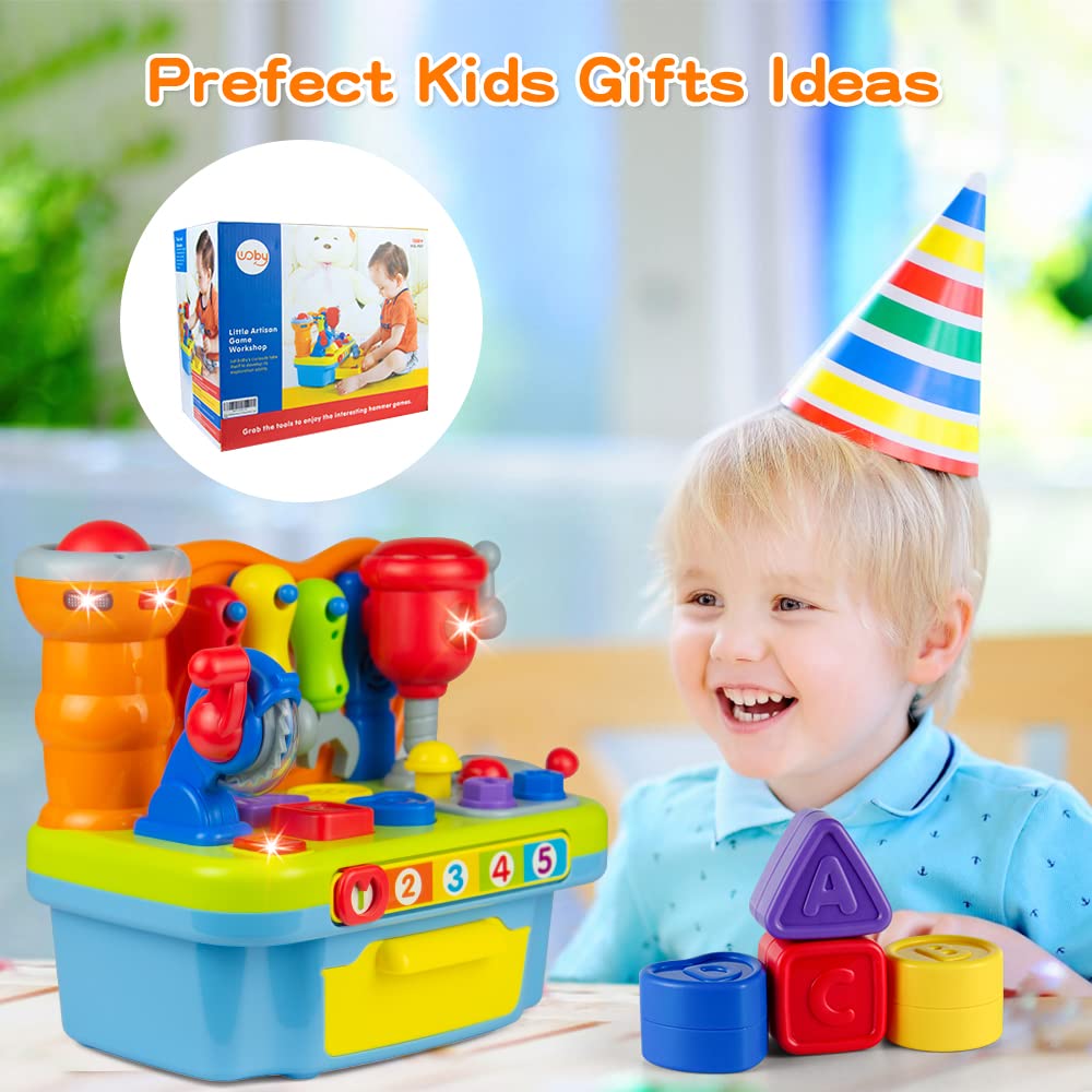 Woby Multifunctional Musical Learning Tool Workbench Toy Set for Kids with Shape Sorter Tools – full view
