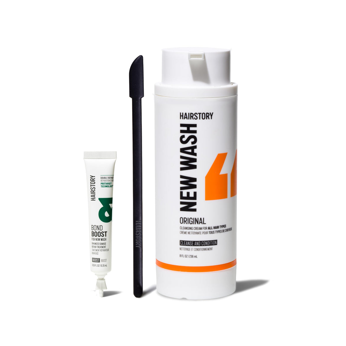 Hairstory Bond Boost + New Wash Original Set – Detergent-Free Cleansing Cream & Bond Repair Treatment for Damaged, Color