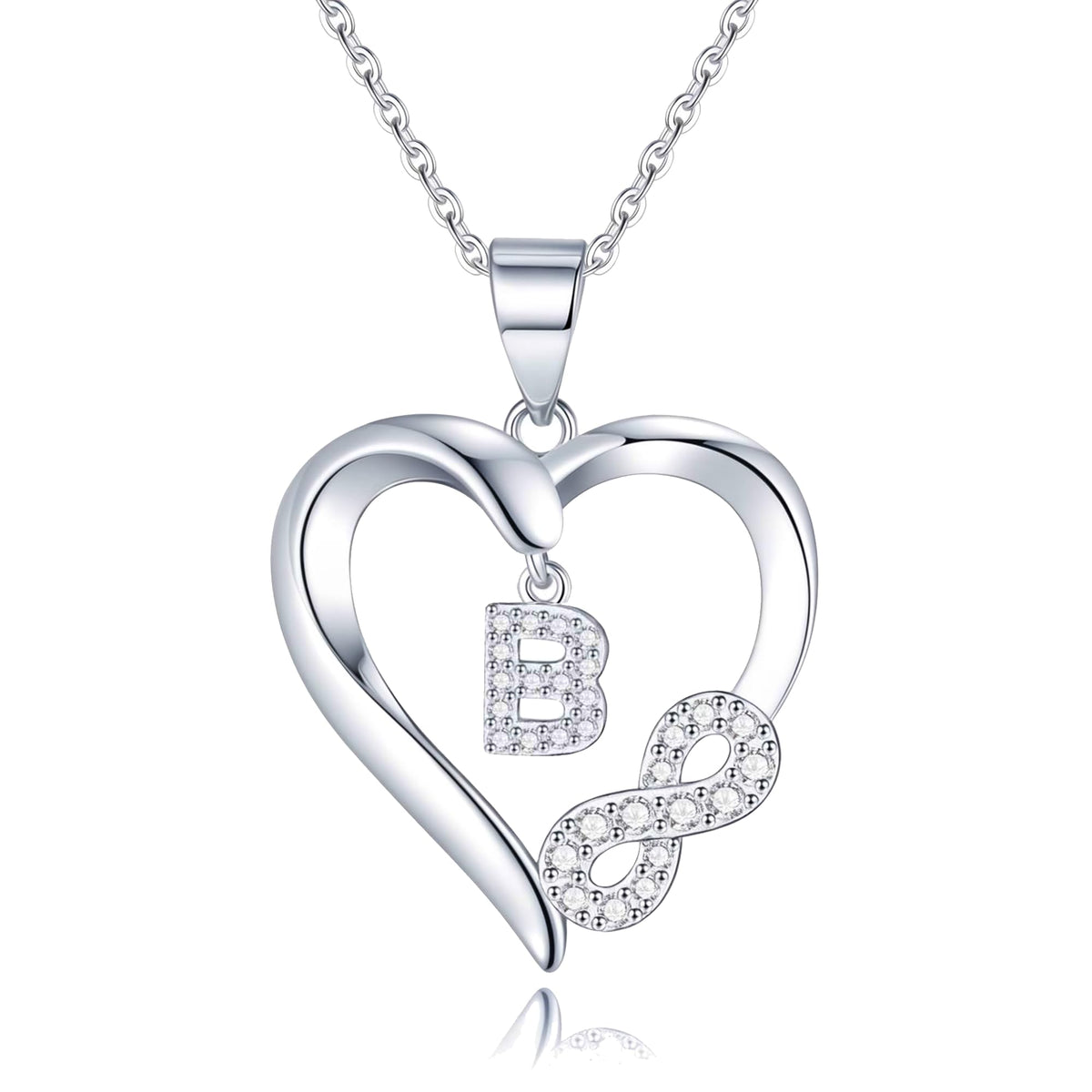 Romavan Mothers Day Gifts – Gifts for Women Teen Girls,Sterling Silver Heart Initial Necklace, A-Z Letter Pendant, Elega